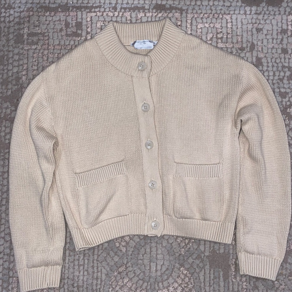 Simons Beige Button-Up Cardigan